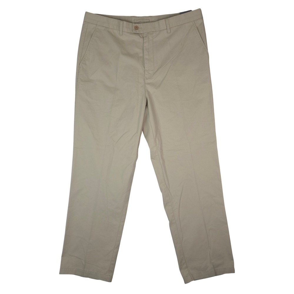 Ashworth‎ Chino Pants Mens 38x32 Khaki Cotton Flat Front Golf Casual
